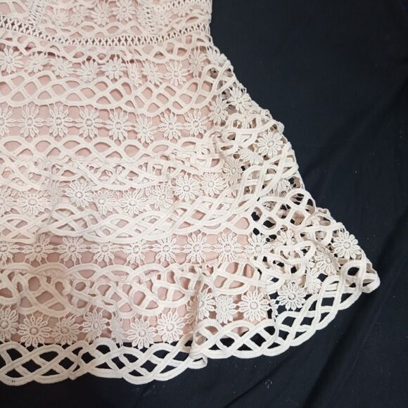 Lulus Beauty and Lace Crochet Mini Dress in White Nude Size S - Picture 4 of 6